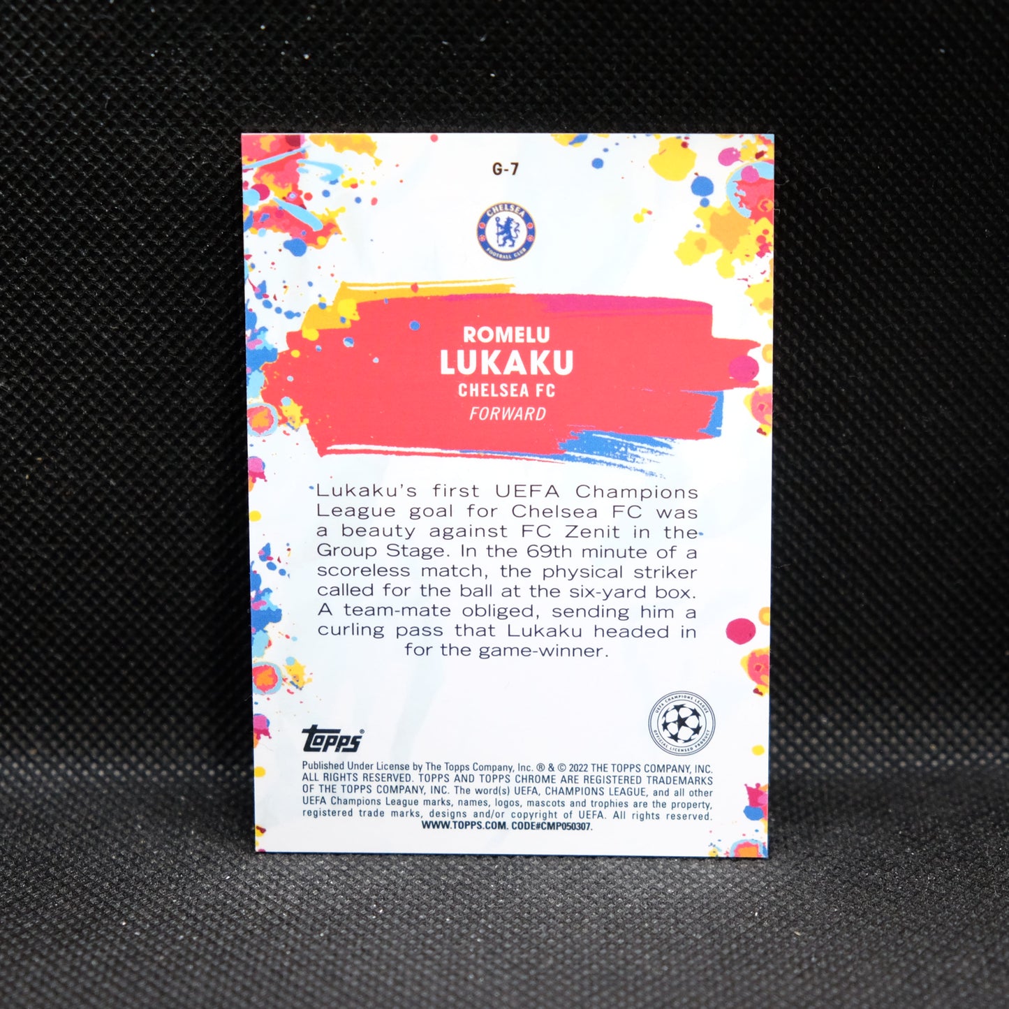 2021-22 Romelu Lukaku Topps Chrome UEFA UCL Golazo Refractor