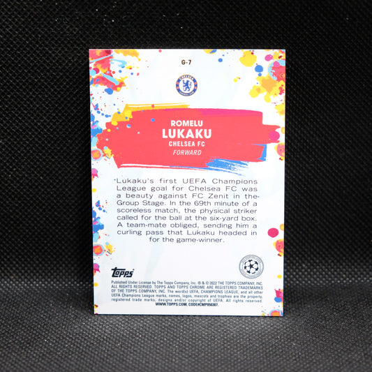 2021-22 Romelu Lukaku Topps Chrome UEFA UCL Golazo Refractor