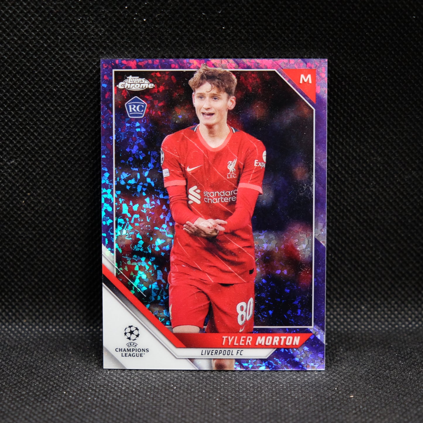 2021-22 Tyler Morton Topps Chrome UEFA UCL #87 Purple Mini Diamond /250