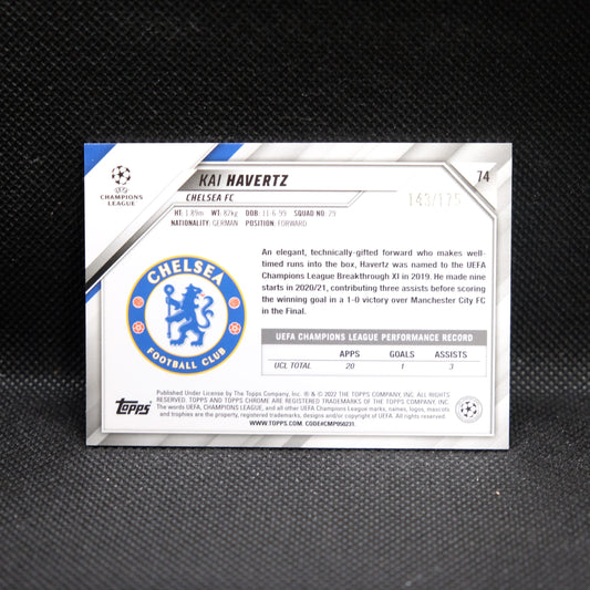 2021-22 Kai Havertz Topps Chrome UEFA UCL #74 Pink Mini Diamond /175