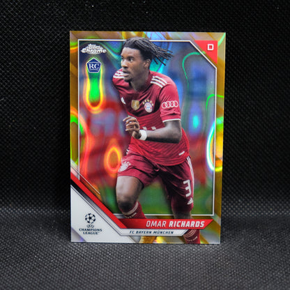 2021-22 Omar Richards Topps Chrome UEFA UCL RC #146 Gold Lava RC