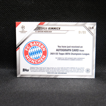 2021-22 Joshua Kimmich Topps Chrome UEFA UCL CA-JK Auto Neon Green /99