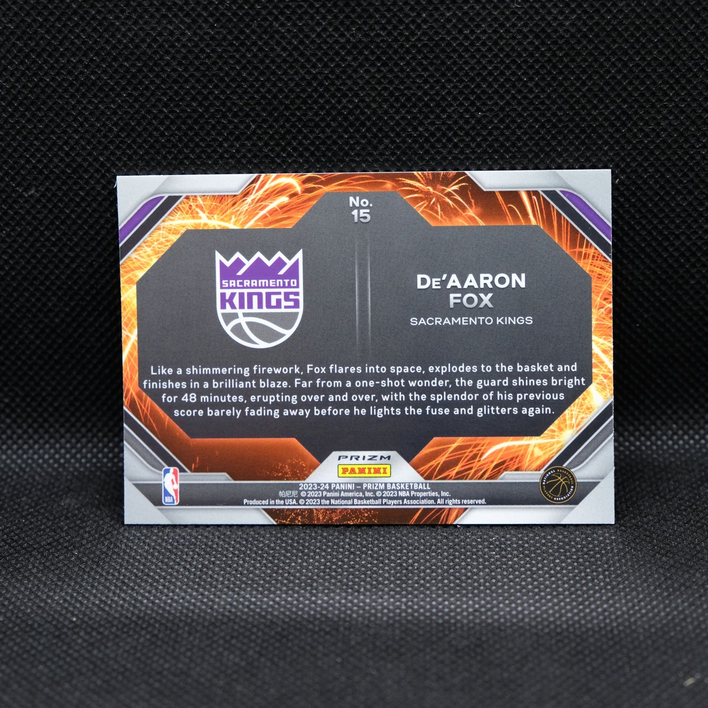 2023-24 Panini Prizm - De'Aaron Fox Fireworks Fast Break Prizm