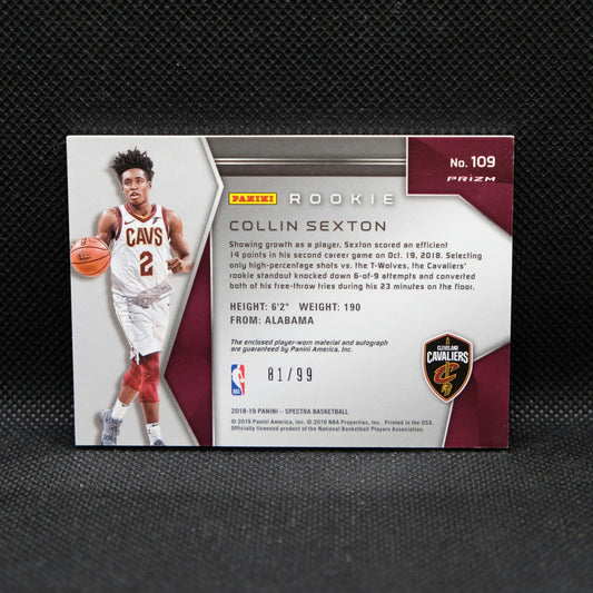 2018-19 Collin Sexton Spectra RPA /99 Neon Blue Prizm