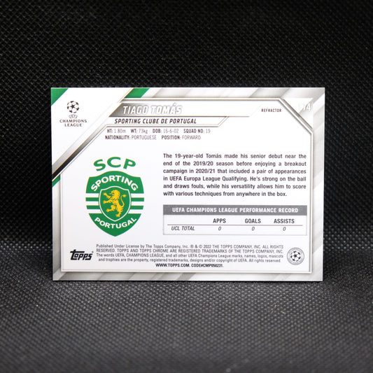 2021-22 Tiago Tomas Topps Chrome UEFA UCL #174 Refractor