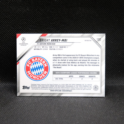 2021-22 Bright Arrey-Mbi Topps Chrome UEFA UCL #132 Refractor RC