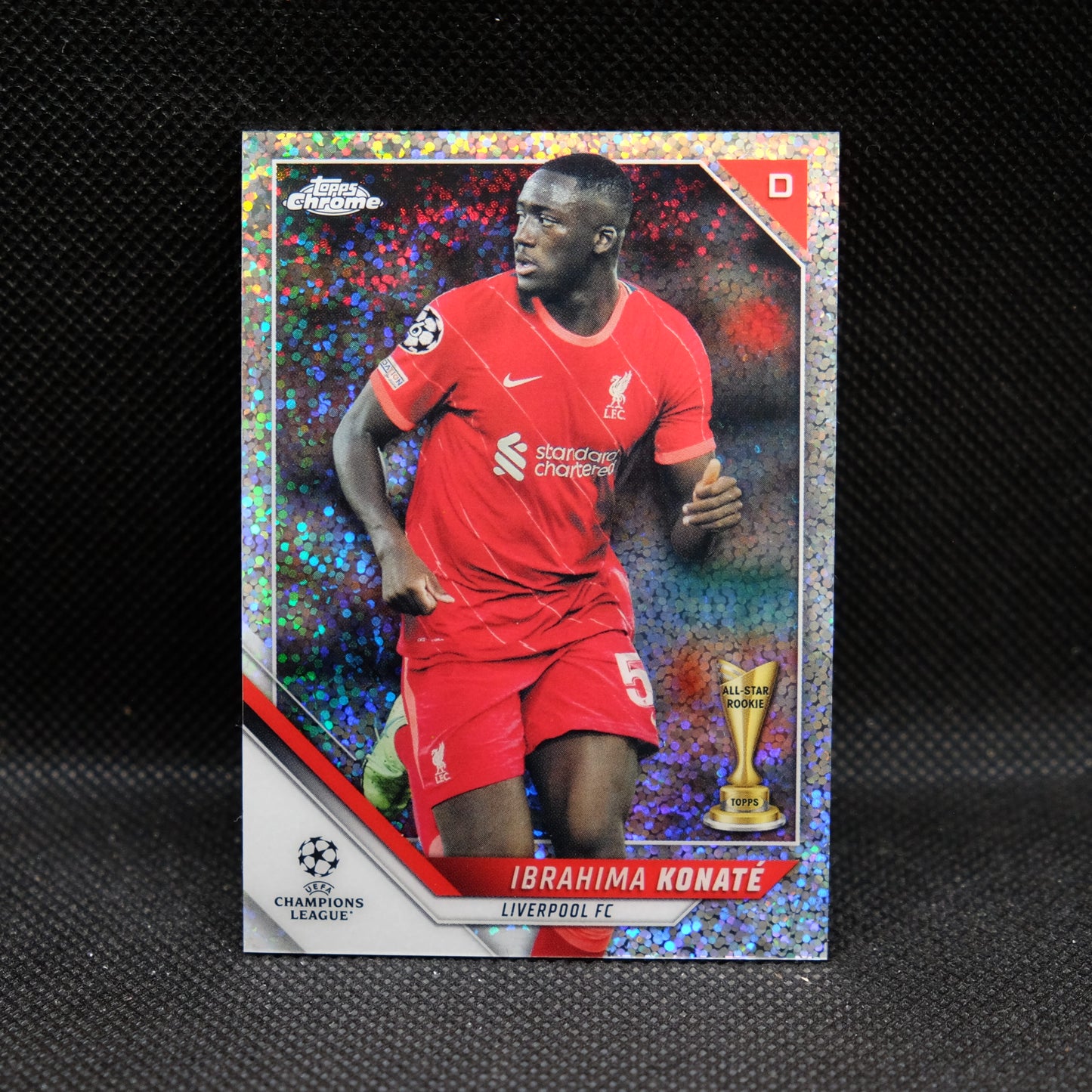 2021-22 Ibrahima Konate Topps Chrome UEFA UCL #183 Speckle Refractor