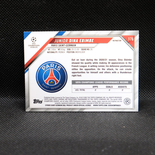 2021-22 Junior Dina Ebimbe Topps Chrome UEFA UCL #176 Refractor RC