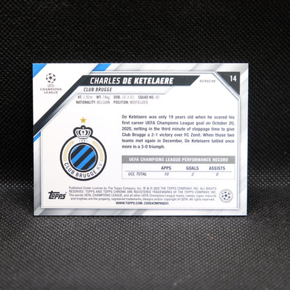 2021-22 Charles De Ketelaere Topps Chrome UEFA UCL #14 Silver Refractor