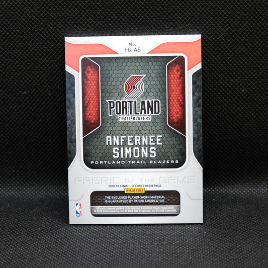2018-19 Anfernee Simons Certified Fabric Of The Game RC /149 FG-AS