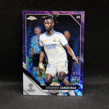 2021-22 Eduardo Camvinga Topps Chrome UEFA UCL #115 Purple Mini Diamond /250
