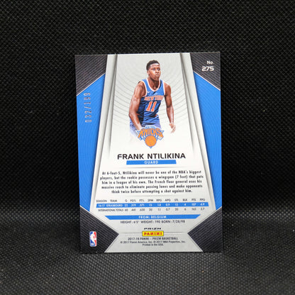 2017-18 Frank Ntilikina Prizm #275 Blue Prizm RC /199