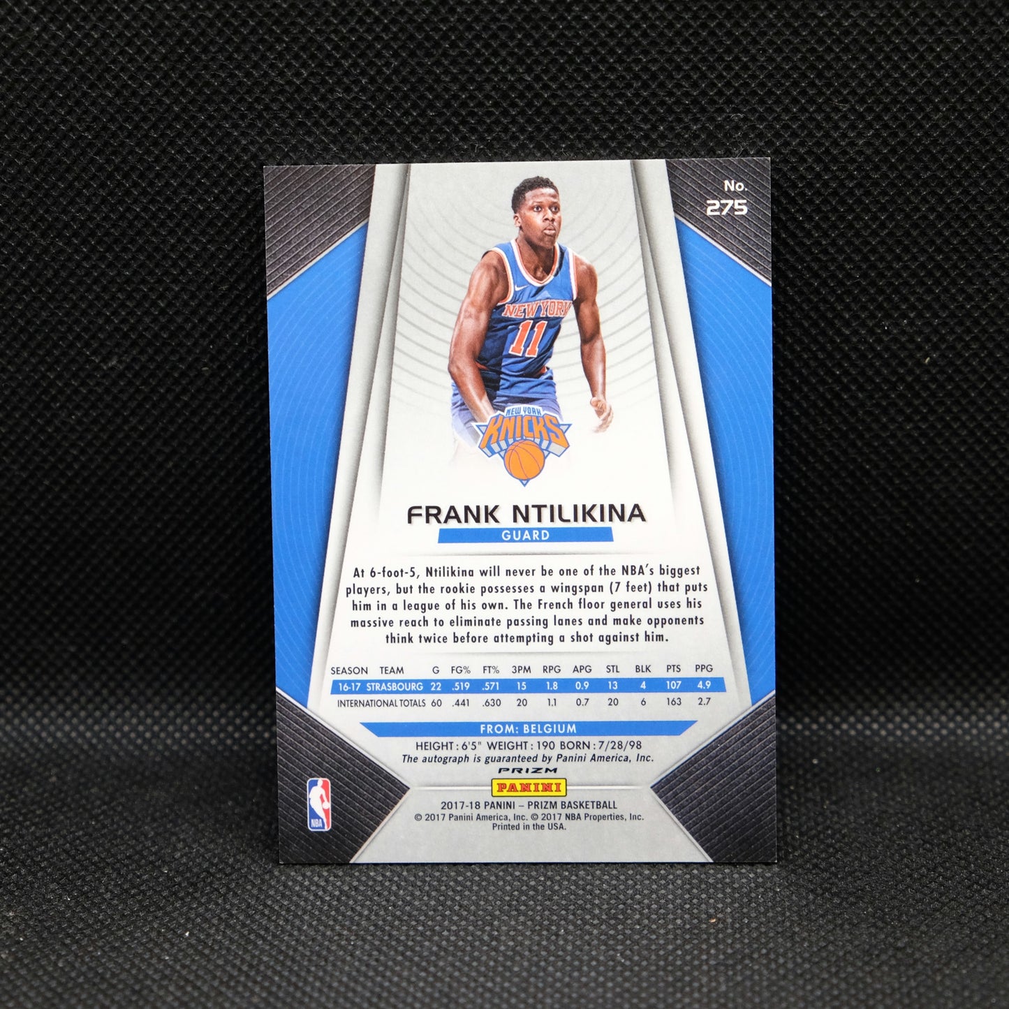 2017-18 Frank Ntilikina Prizm #275 Silver Prizm RC Auto