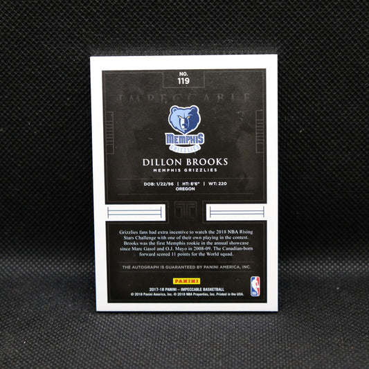2017-18 Dillon Brooks Impeccable Rookie Signature 20/99