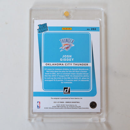 2021-22 Josh Giddey Donruss Rated Rookie Red Choice /99 Autograph