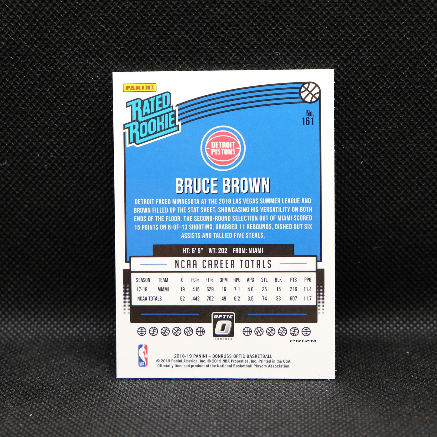 2018-19 Bruce Brown Donruss Optic Rated Rookie #161 Fast Break Prizm