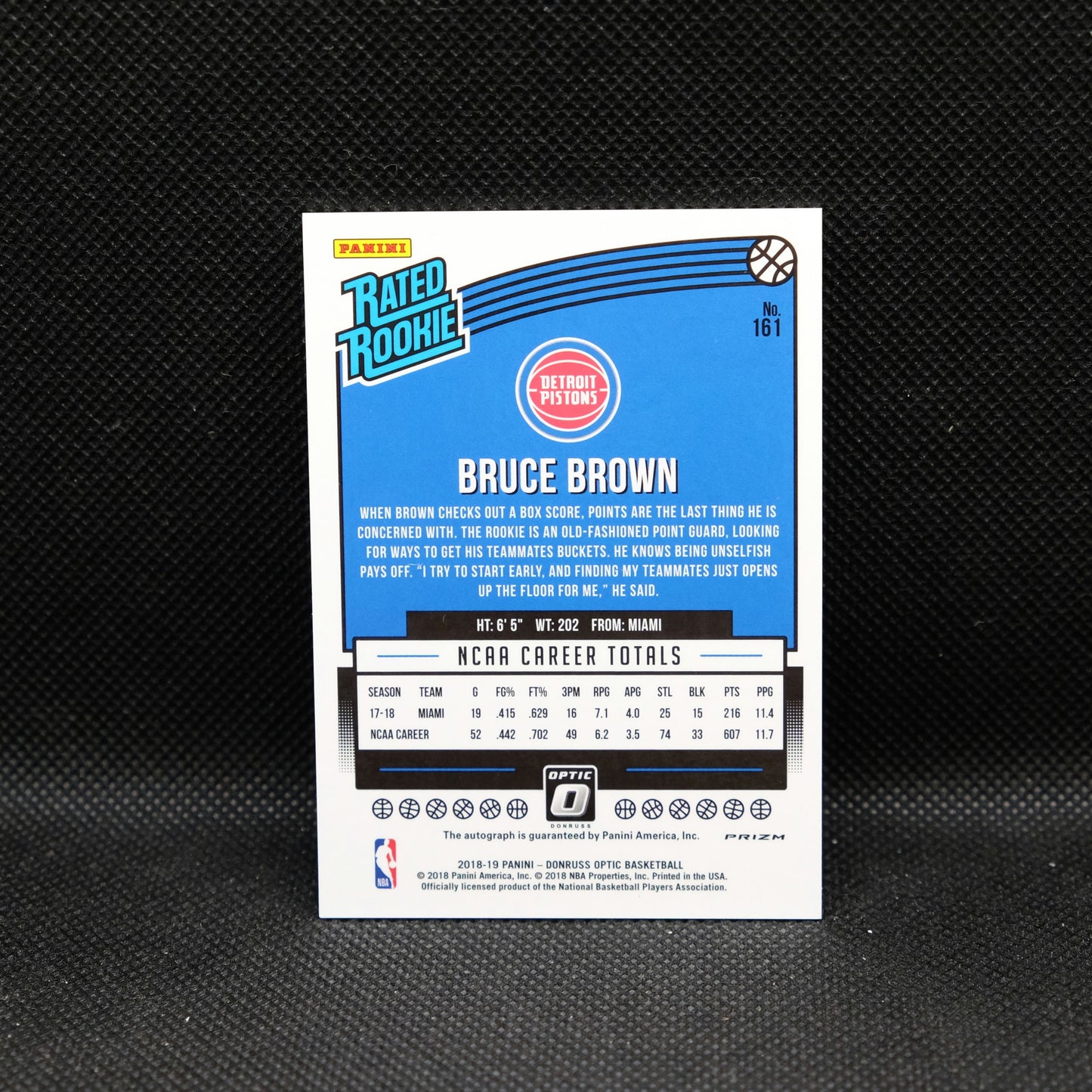 2018-19 Bruce Brown Donruss Optic Rated Rookie #161 Red Mojo Autograph