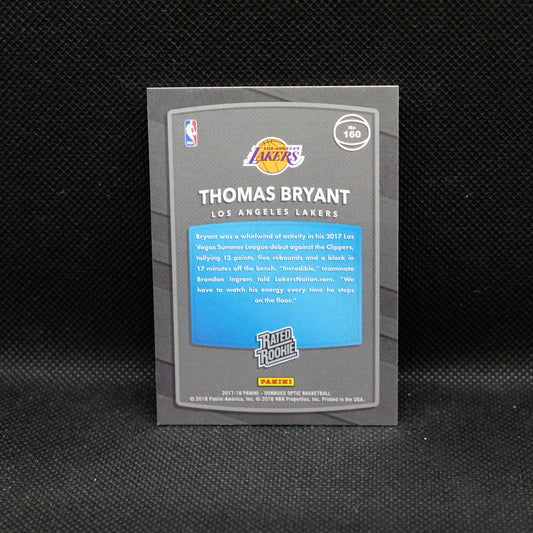 2017-18 Thomas Bryant Donruss Optic Rated Rookie Red Blue Yellow