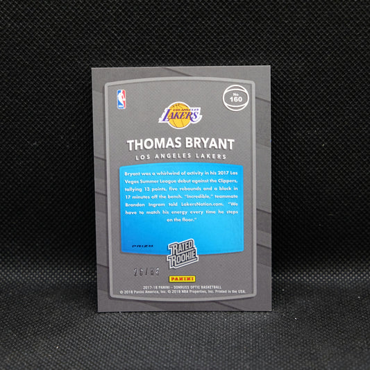 2017-18 Thomas Bryant Donruss Optic Rated Rookie Red Fast Break Prizm /85