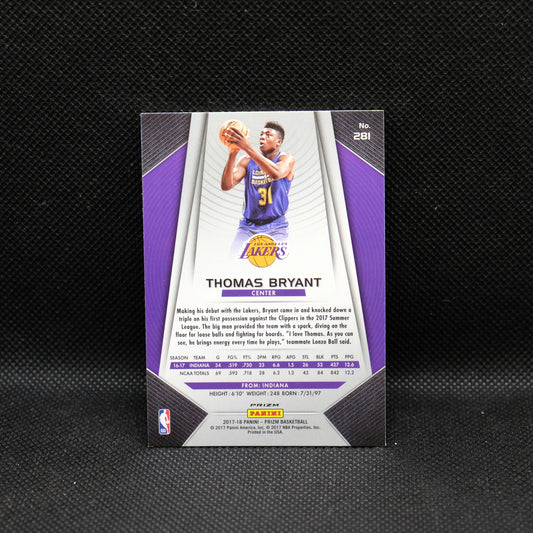 2017-18 Thomas Bryant Prizm #281 Silver Prizm RC