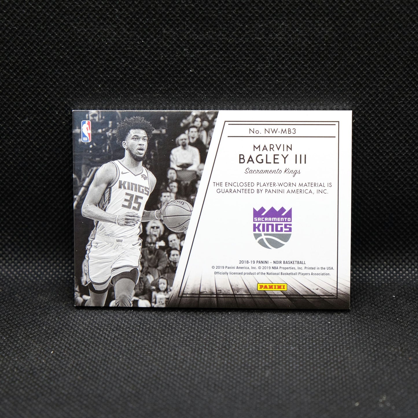 2018-19 Marving Bagley III Noir New Wave Jersey Rookie Card 98/99