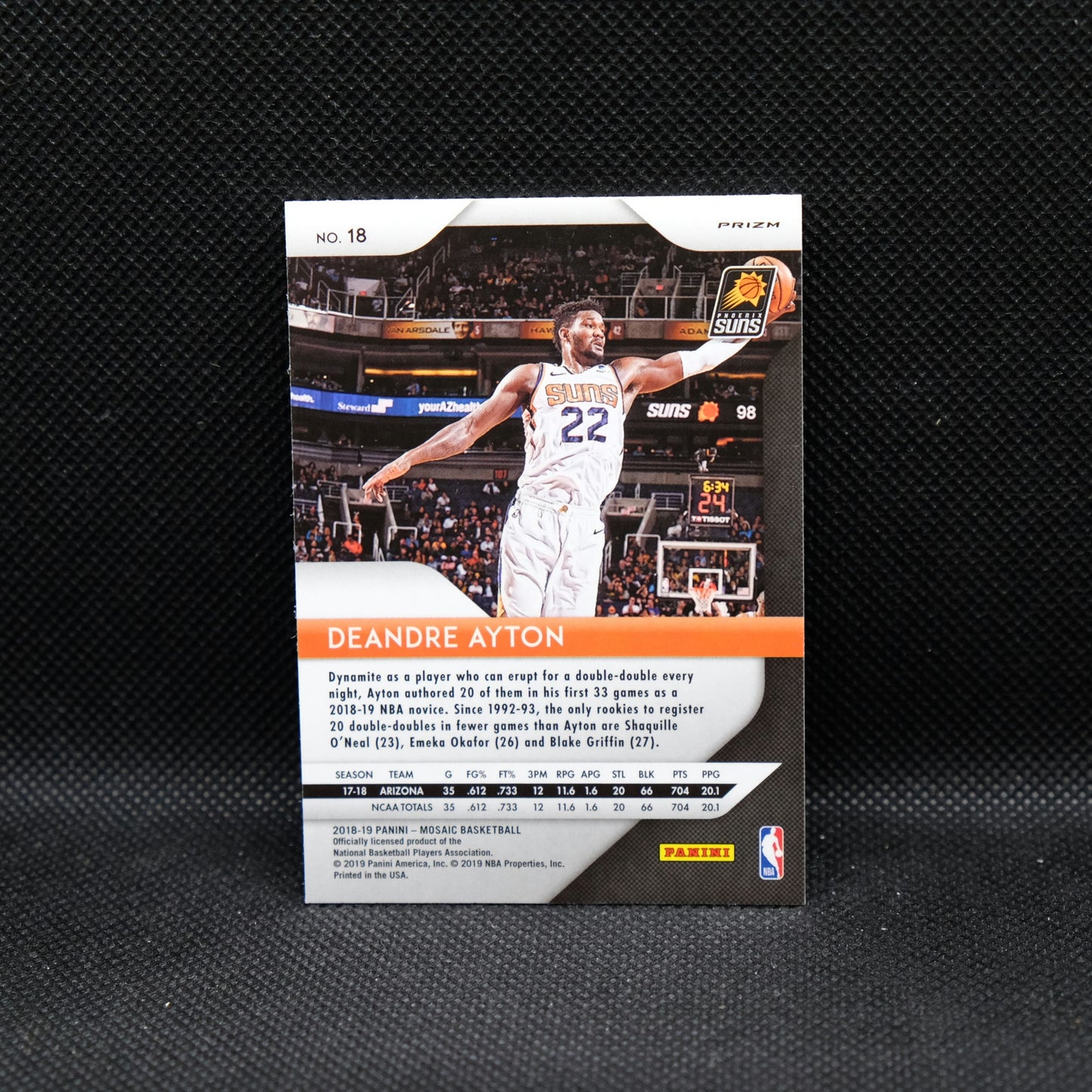 2018-19 DeAndre Ayton Mosaic #18 Silver Mosaic Rookie Card