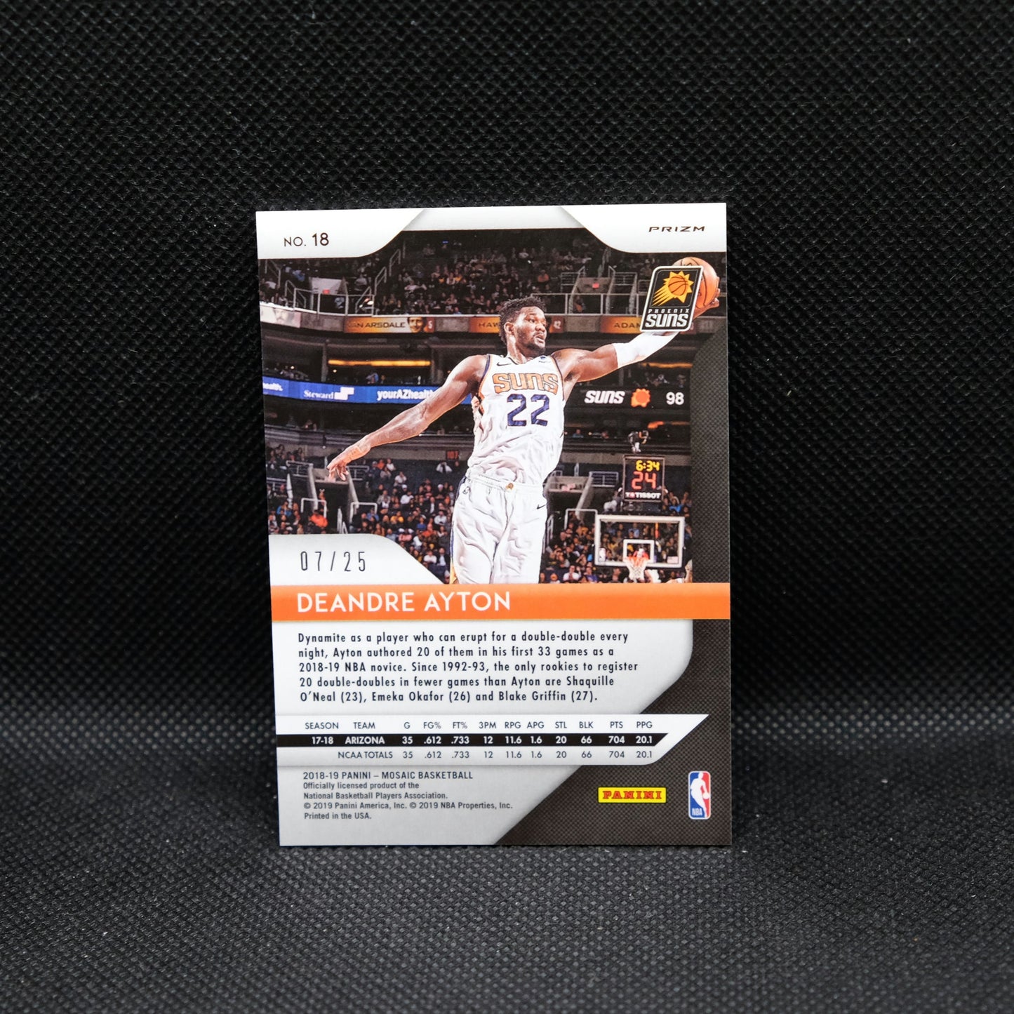 2018-19 DeAndre Ayton Mosaic #18 Camo Mosaic /25 Rookie Card