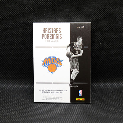 2016-17 Kristaps Porzingis Noir On Card Auto /99