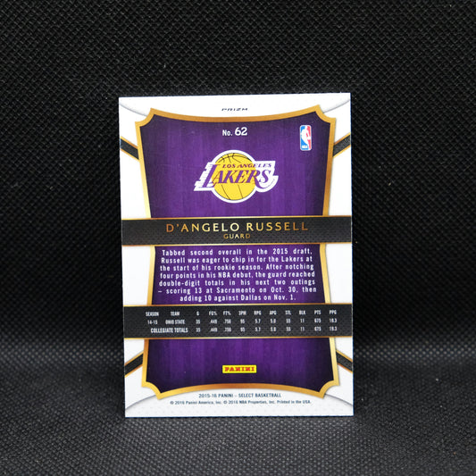 2015-16 D'Angelo Russell Select #62 Silver Prizm Rookie Card
