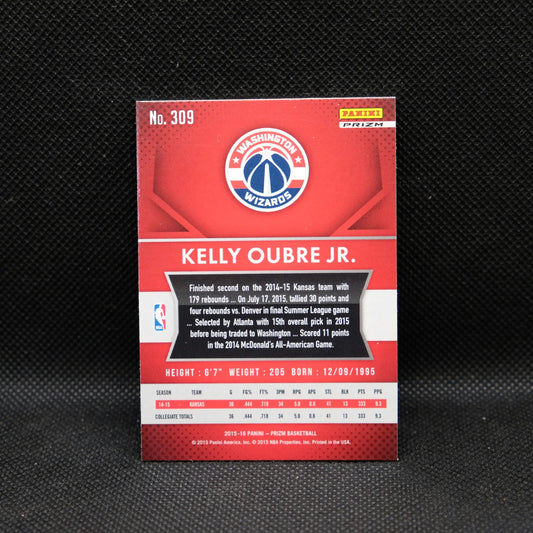 2015-16 Kelly Oubre Jr. Prizm #309 Red White Blue Prizm Rookie Card