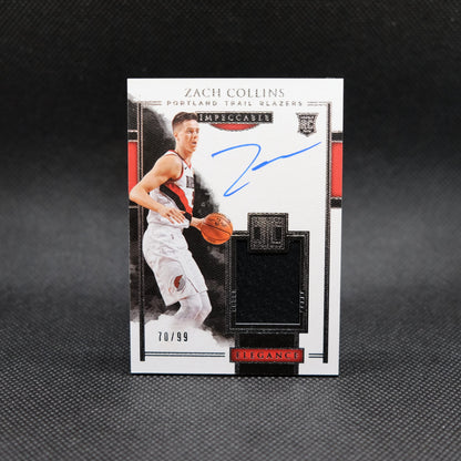 2017-18 Zach Collins Impeccable Elegance Rookies RPA /99