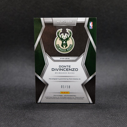 2018-19 Donte DiVincenzo Spectra Rising Stars Signatures RS-DDV Gold Prizm /10