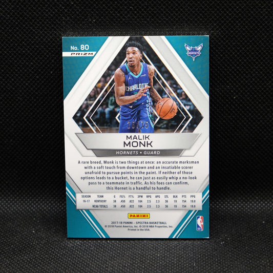 2017-18 Malik Monk Spectra #80 Red Stars Prizm RC /75