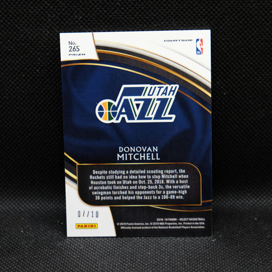 2018-19 Donovan MItchell Select #265 Courside Gold Checkerboard Prizm /10