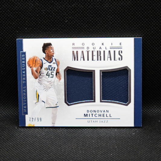 2017-18 Donovan MItchell National Treasures RDM-23 Rookie Dual Materials /99