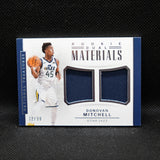 2017-18 Donovan MItchell National Treasures RDM-23 Rookie Dual Materials /99