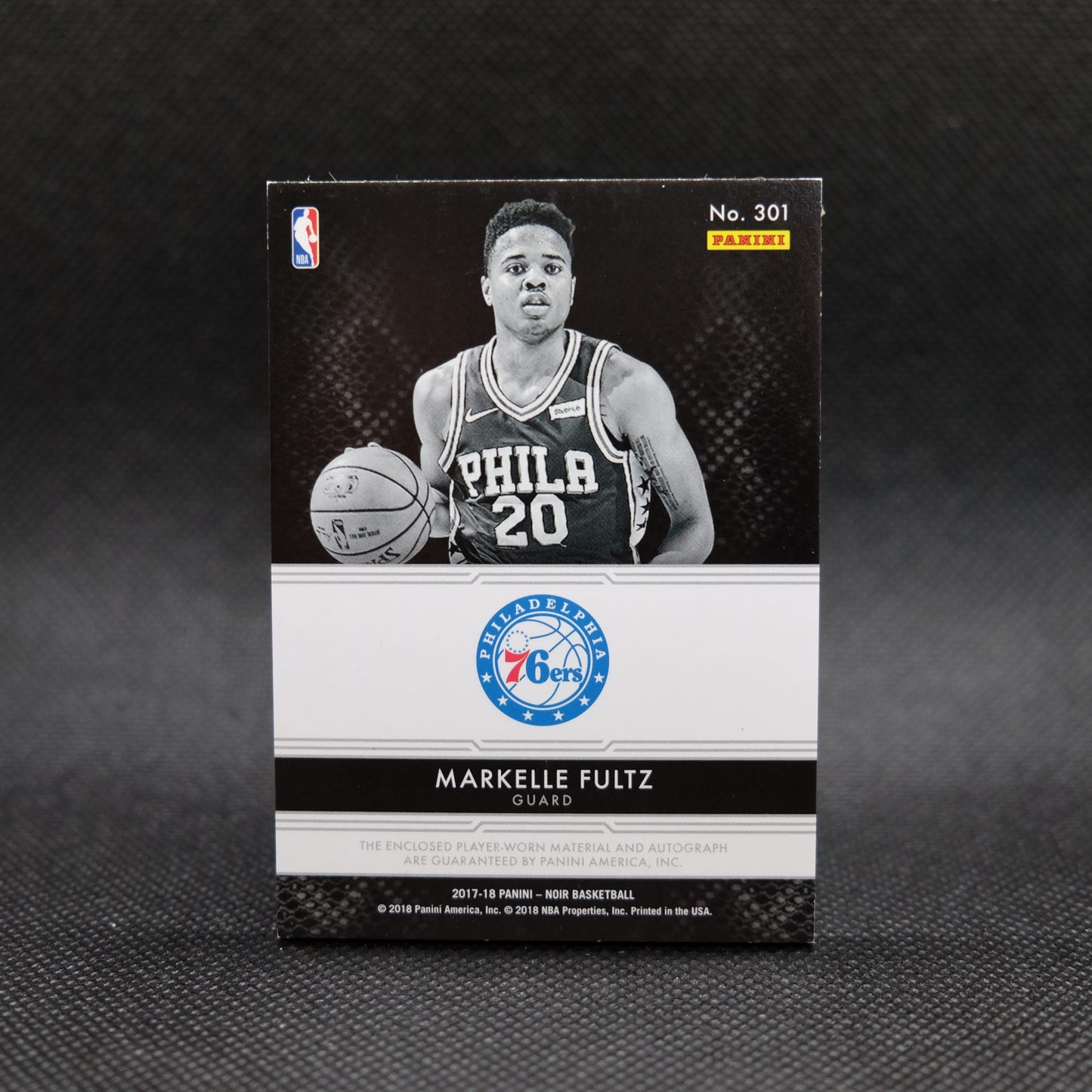 2017-18 Markelle Fultz Noir #301 Rookie Patch Autograph /99