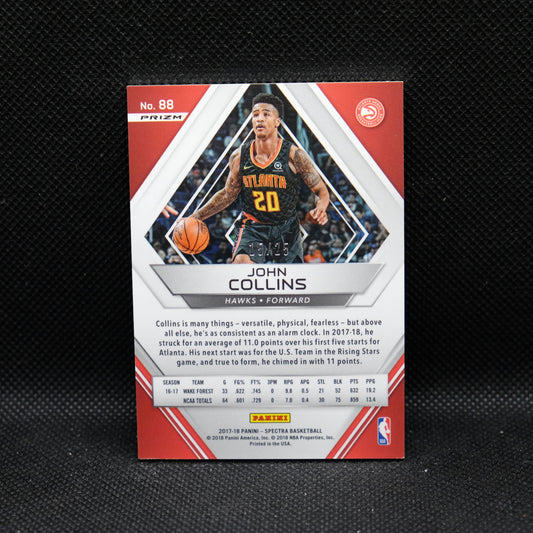 2017-18 John Collins Spectra #88 Hyper Pink Prizm Rookie Card /25