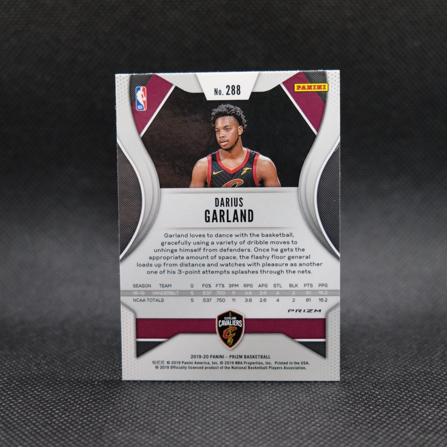2019-20 Darius Garland Prizm #288 Silver Hyper Prizm Rookie Card