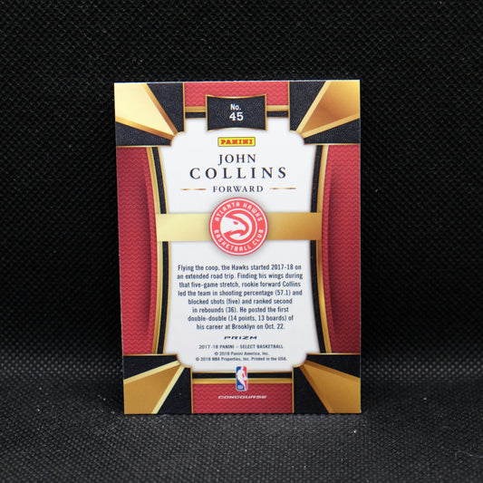 2017-18 John Collins Prizm #45 Select Tri Color Prizm Rookie Card