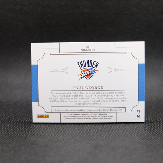 2018-19 Paul George National Treasures All-NBA Materials Patch /99