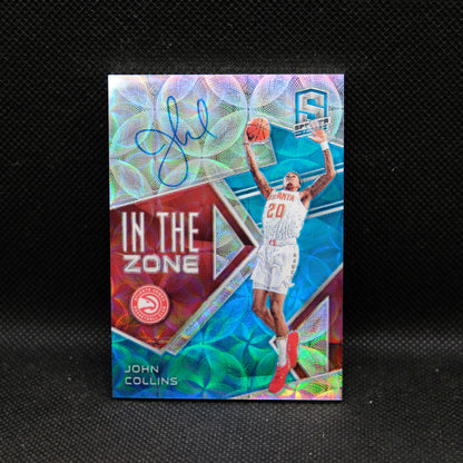 2018-19 John Collins Spectra In The Zone 1/60 Neon Blue Prizm Auto