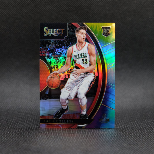 2017-18 Zach Collins Select #94 Tie Dye Prizm Rookie Card
