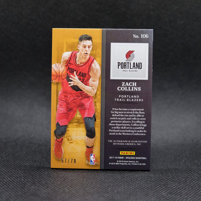 2017-18 Zach Collins Opulence #106 Rookie Autograph /79