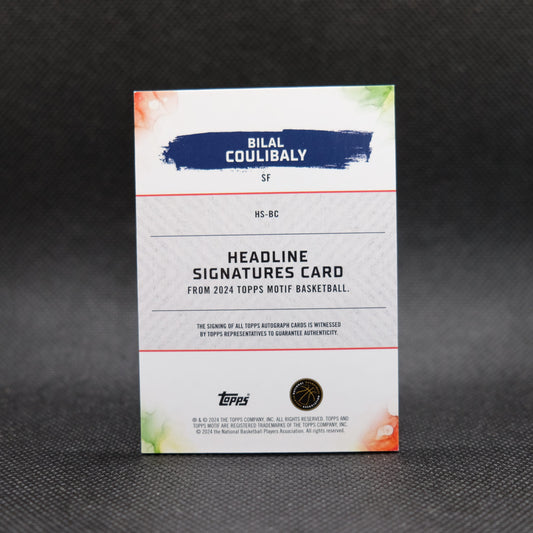 2024 Bilal Coulibaly Topps Motif #HS-BC Headline Signatures Rookie Auto /25