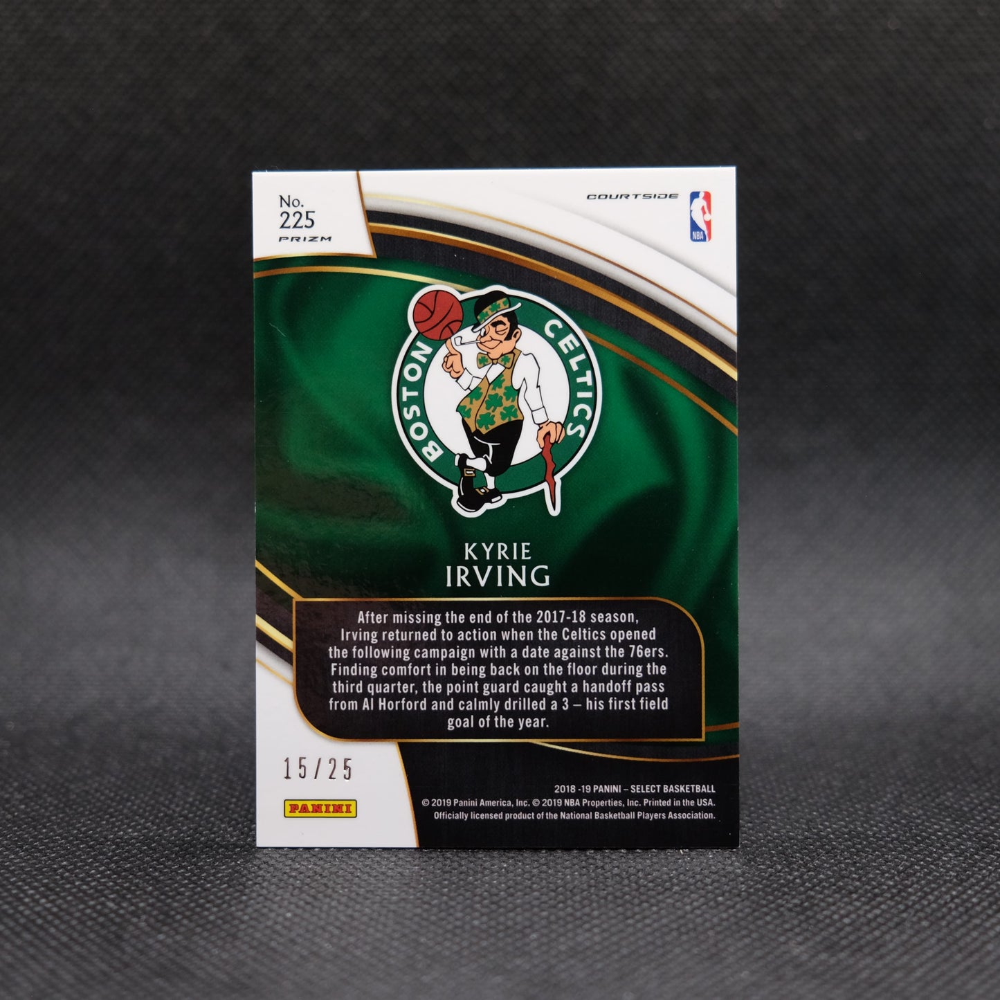 2017-18 Kyrie Irving Select #225 Courtside Tie Dye Checkerboard Prizm /25