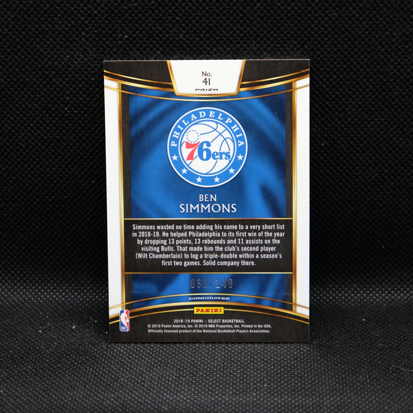 2018-19 Ben Simmons Select Concourse White Prizm /149