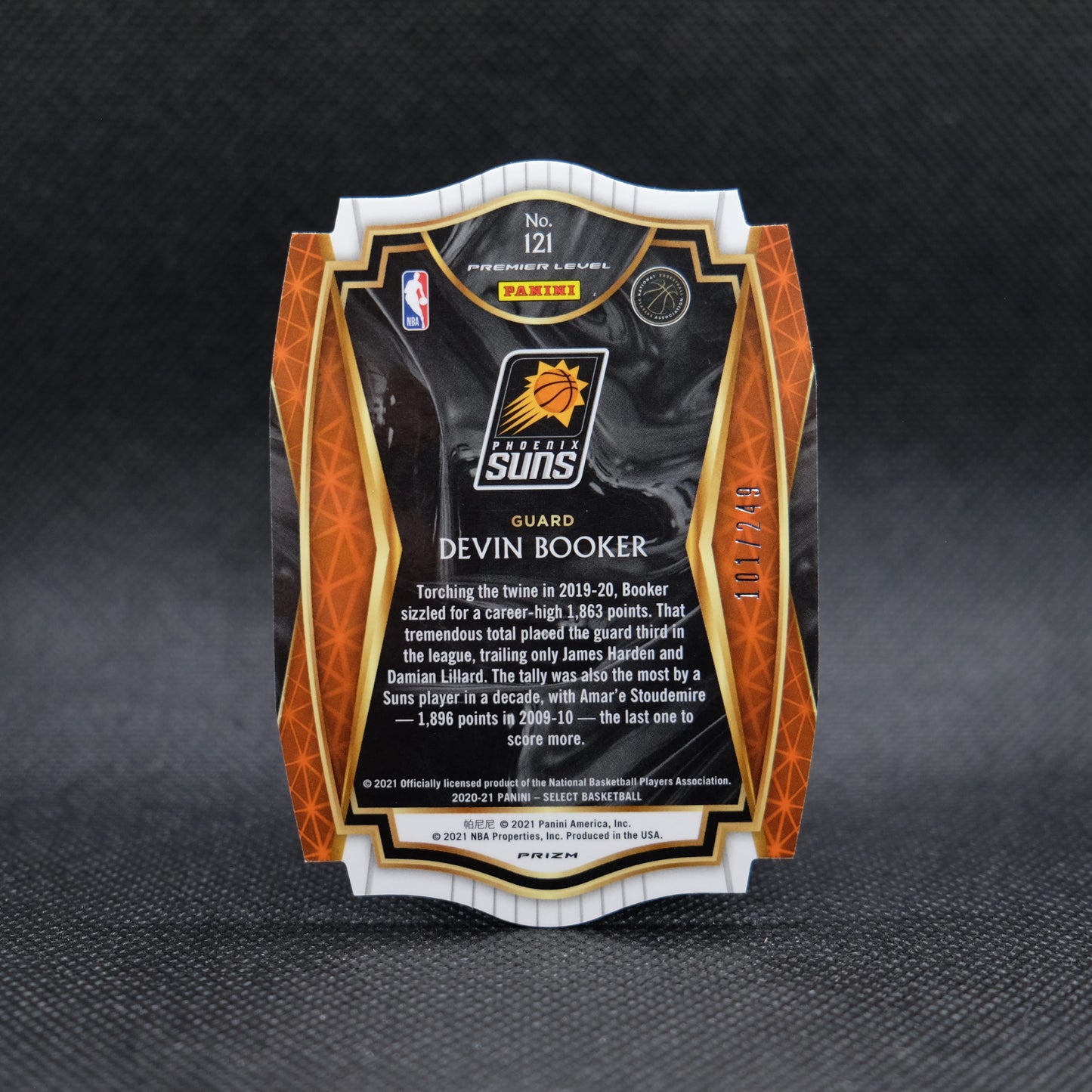 2020-21 Devin Booker Select #121 Premier Level Blue Die Cut /249