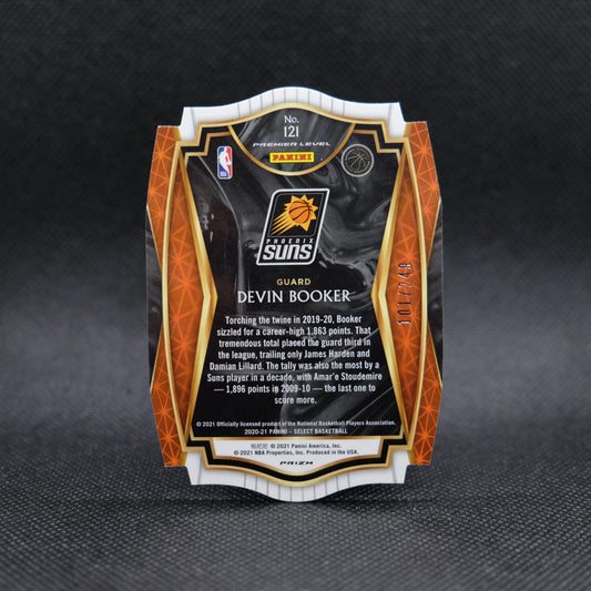 2020-21 Devin Booker Select #121 Premier Level Blue Die Cut /249