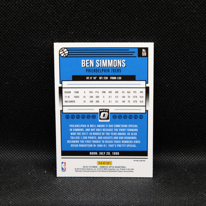 2018-19 Ben Simmons Donruss Optic #59 Silver Prizm